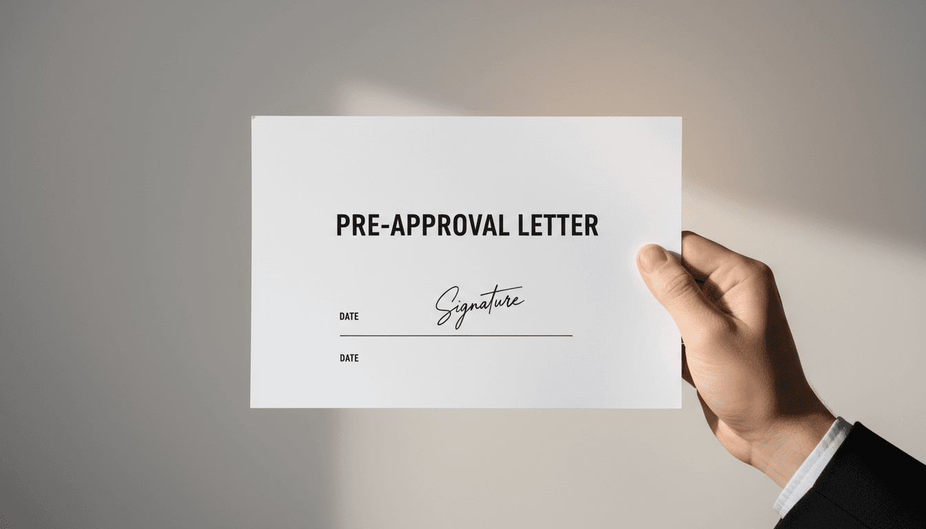 Pre-approval letter representing fast, clear mortgage approval